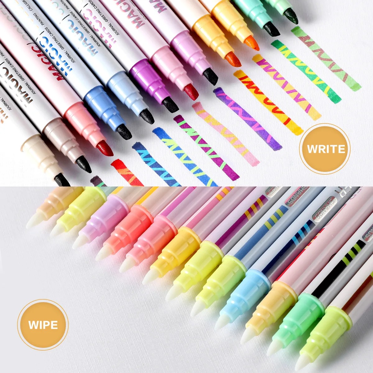 12pcs Double-ended Magic Color - Pastel Highlighter Set Double Ended recension och pris