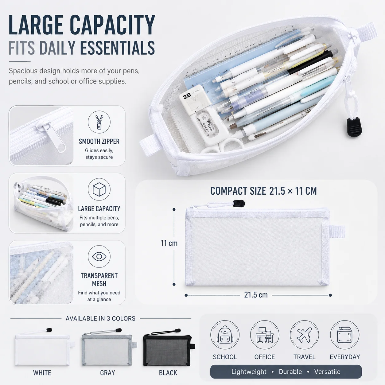 Transparent Mesh Pen Bag Clear - Clear Mesh Pencil Pouch For Exam recension och pris