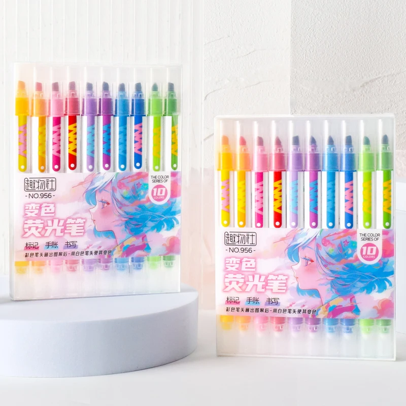 10pcs Double-ended Magic Color - Pastel Highlighter Set Double Ended recension och pris